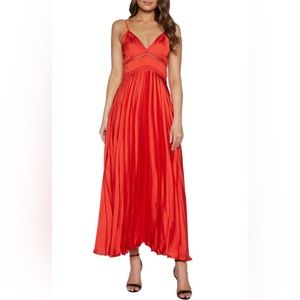 Bardot Mary Pleated Gown, Size Small